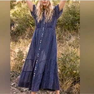 Doen Revi Dress in Bleu Cottage Plaid